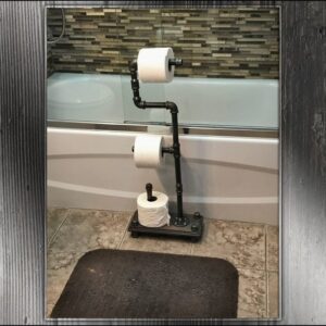 Industrial Galvanized Pipe Toilet Paper Roll Holder