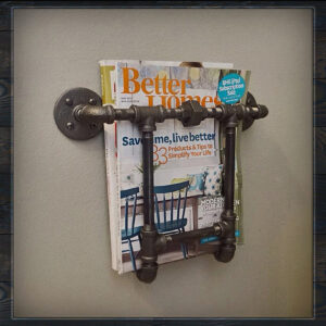 Industrial Wall Mounted Magazine Rack Made From Steel Pipe