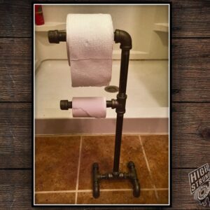 Reclaimed Iron Vintage Industrial Pipe 2 Roll Toilet Paper Holder DUO - Vintage Hand Made Home Decor - For the Bathroom