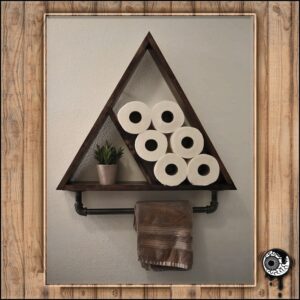 Country Living Triangle Rustic Pipe and wood Wall mounted shelf- hip industrial decor for the home