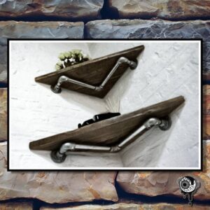 Industrial zig zag wall shelf - Rustic Wall Mounted Home Decor