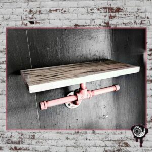 Wall Mounted Pipe / Wood Shelf Small - Hand Made Industrial Home Rack / Storage & Organization