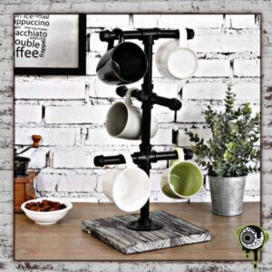 Industrial Galvanized Pipe Coffee Cup or Jewelry Tree - Table Top - Hand Made Industrial Home Decor - Steam Punk Style / Industrial